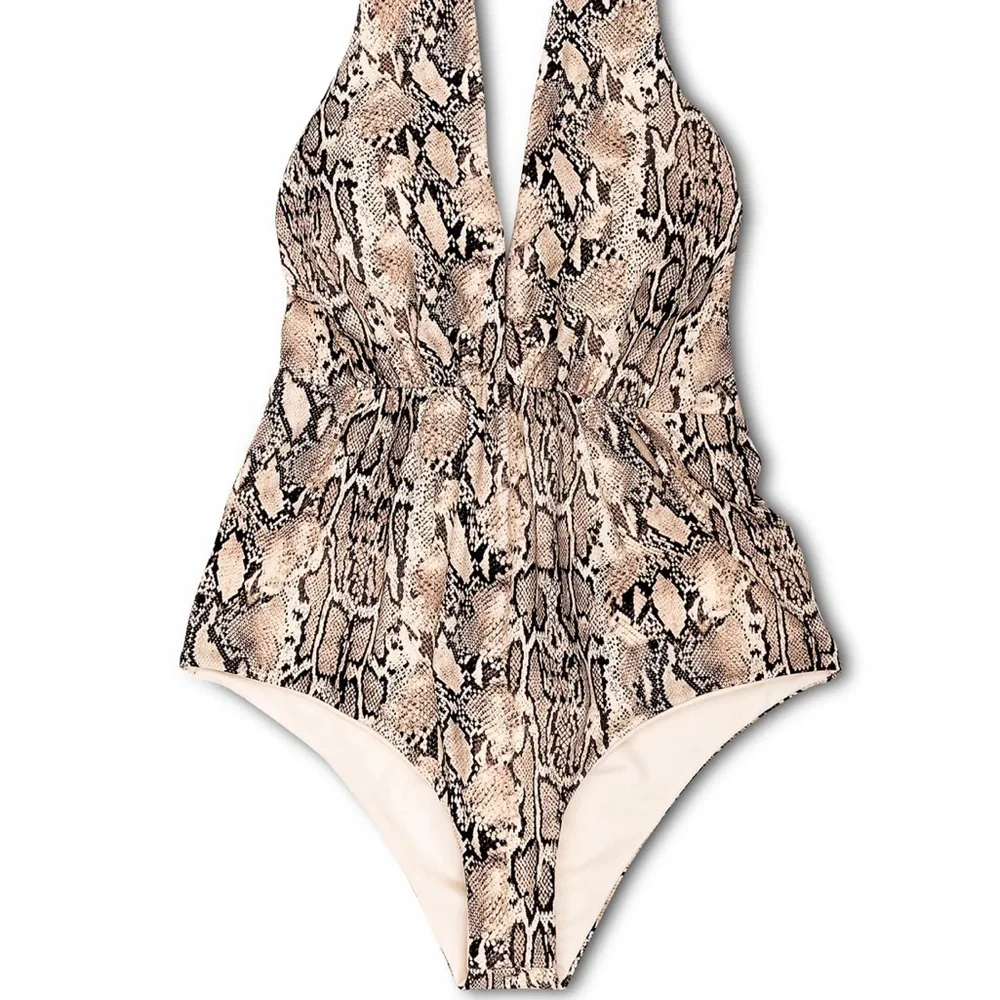 NWT TORI PRAVER Plunge Neckline One-piece - Picture 4 of 10